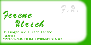 ferenc ulrich business card
